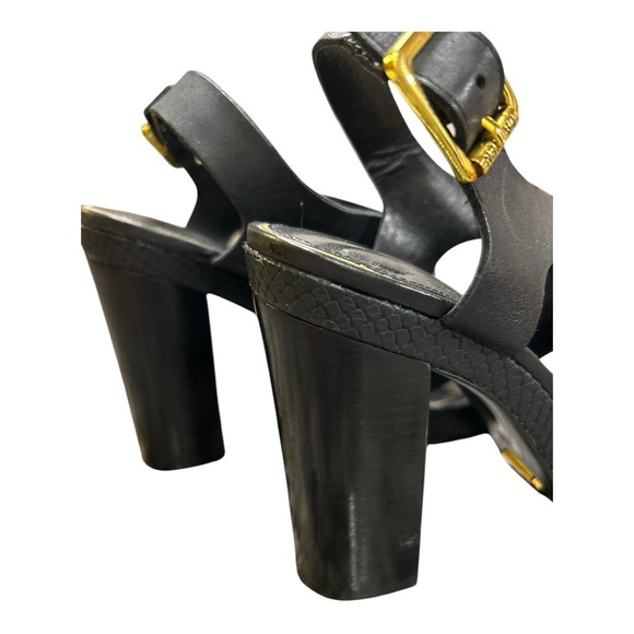 Ralph Lauren Fabia 100% Leather upper, Dress Sandal high heels Black size 7.5 - Picture 8 of 11